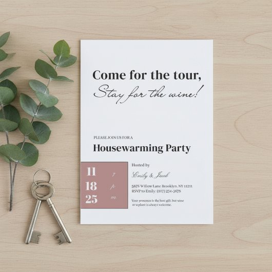 Minimalist Housewarming Invitation • Wine Quote D Einladung