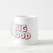 Minimalist “Hug Mood” Coffee Mug – Cute Quote Kaffeetasse (Vorderseite Links)