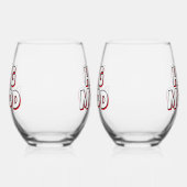 Minimalist “Hug Mood”  – Cute Quote Weinglas Ohne Stiel (Links)