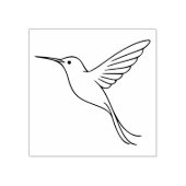 Minimalist Hummingbird Line Art in Flight Gummistempel (Prägung)