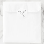 Minimalist Hummingbird Line Art in Flight Runder Aufkleber (Tasche)