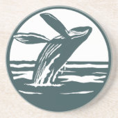 Minimalist Humpback Whale Breaching Ocean  Getränkeuntersetzer (Vorne)