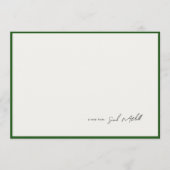 Minimalist Hunter Green Border Personalized Script Mitteilungskarte (Vorderseite)