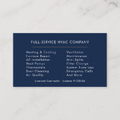 Minimalist HVAC Navy Blue Gold Modern Visitenkarte (Rückseite)