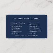 Minimalist HVAC Navy Blue Gold Modern Visitenkarte (Rückseite)
