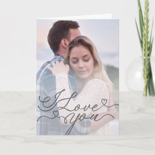 Minimalist I Love You Karte (Vorderseite)