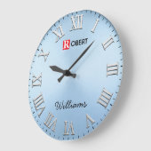  Minimalist Ice Blue Große Wanduhr (Winkel)