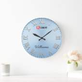  Minimalist Ice Blue Große Wanduhr (Zuhause)