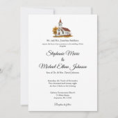 Minimalist Illustration Formal Church Wedding Einladung (Vorderseite)