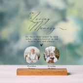 Minimalist  In Loving Memory 2 Photos Wedding Sign Acrylschild (Neutral)