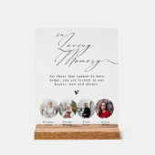 Minimalist In Loving Memory 4 Photos Wedding Sign Acrylschild (Vorderseite)