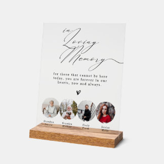 Minimalist  In Loving Memory 4 Photos Wedding Sign Acrylschild