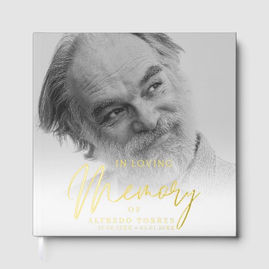 Minimalist In Loving Memory Funeral Gästebuch (Vorderseite)