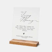 Minimalist In Loving Memory Wedding Sign Acrylschild (Winkel)