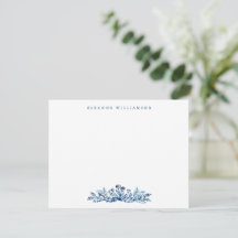 Minimalist Indigo Blue Ink Botanical Baby Shower