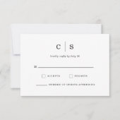 Minimalist Initial Monogram Wedding RSVP Save The Date (Vorderseite)