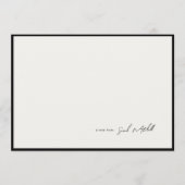 Minimalist Ink Black Border Personalized Script Mitteilungskarte (Vorderseite)