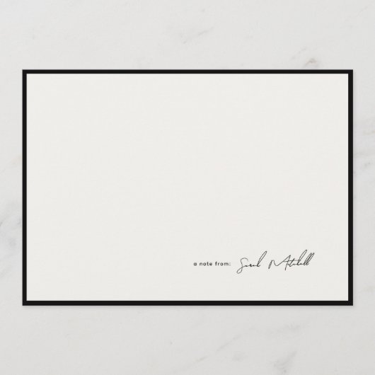 Minimalist Ink Black Border Personalized Script Mitteilungskarte (Vorderseite)