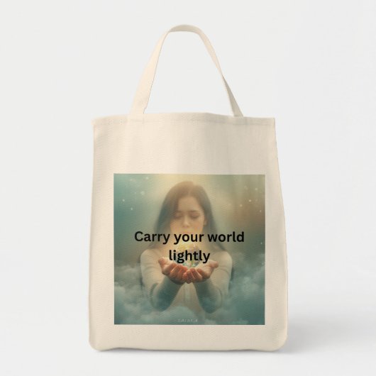 Minimalist Inspirational Canvas Tote Bag Tragetasche (Vorne)