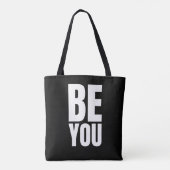 Minimalist inspirational quote "BE YOU" Tasche (Rückseite)