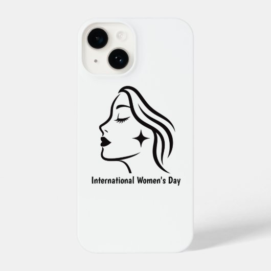 Minimalist International Women's Day iPhone 14 Cas Hülle (Rückseite)