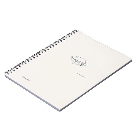 Minimalist Introvert line art Notebook Notizblock (Linke Seite)