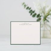 Minimalist ivory, Dark Emerald Border Note Card Einladung (Stehend Vorderseite)