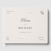 Minimalist Ivory Editorial Wedding Gästebuch (Vorderseite)