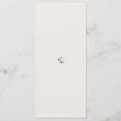 Minimalist Ivory Editorial Wedding Menükarte (Rückseite)