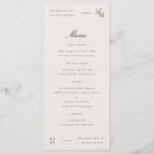 Minimalist Ivory Editorial Wedding Menükarte (Vorderseite)