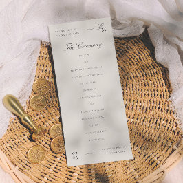 Minimalist Ivory Editorial Wedding Programm
