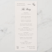 Minimalist Ivory Editorial Wedding Programm (Rückseite)