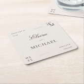 Minimalist Ivory Editorial Wedding Rechteckiger Pappuntersetzer (angewinkelt)