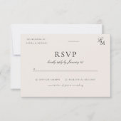 Minimalist Ivory Editorial Wedding RSVP Card Karte (Vorderseite)