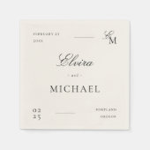Minimalist Ivory Editorial Wedding Serviette (Vorderseite)