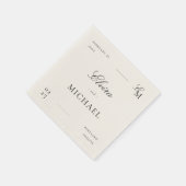 Minimalist Ivory Editorial Wedding Serviette (Ecke)