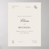 Minimalist Ivory Editorial Wedding Welcome Poster (Vorne)