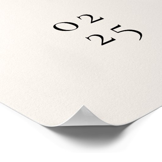 Minimalist Ivory Editorial Wedding Welcome Poster (Ecke)