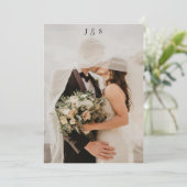 Minimalist Ivory & Gold Border Wedding Einladung (Stehend Vorderseite)