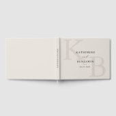 Minimalist Ivory Monogram Modern Wedding Gästebuch (Voll)