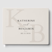 Minimalist Ivory Monogram Modern Wedding Gästebuch (Vorderseite)
