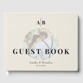 Minimalist Ivory Photo Wedding Gästebuch (Vorderseite)