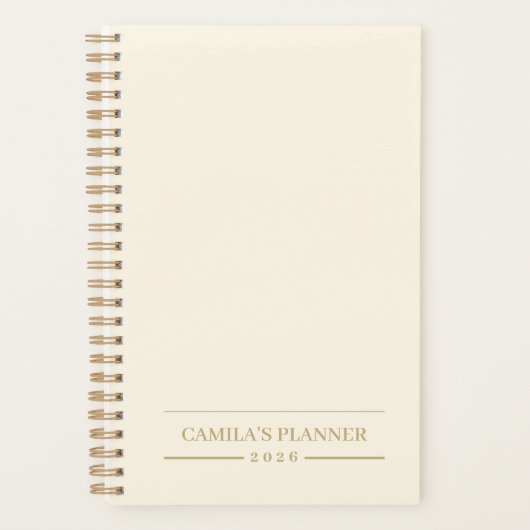 Minimalist Ivory Planner | Personalized Notebook Planer (Vorderseite)