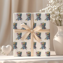 Minimalist Ivory Watercolor Leopard Pattern Geschenkpapier