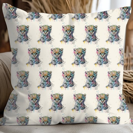 Minimalist Ivory Watercolor Leopard Pattern Kissen