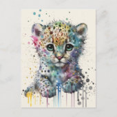 Minimalist Ivory Watercolor Leopard Pattern Postkarte (Vorderseite)