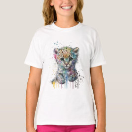 Minimalist Ivory Watercolor Leopard Pattern T-Shirt
