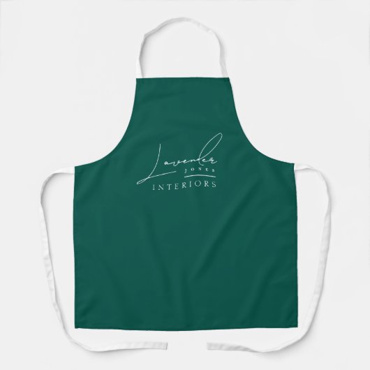 Minimalist Jade Green Modern Script Business Logo Schürze (Vorderseite)