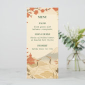 Minimalist Japanese Cherry Blossom Wedding Menu Menükarte (Stehend Vorderseite)