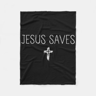 Minimalist Jesus rettet christliche Männer Frauen Fleecedecke